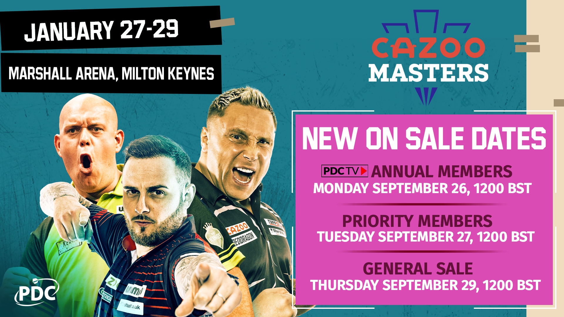 2023 Cazoo Masters ticket launch update PDC